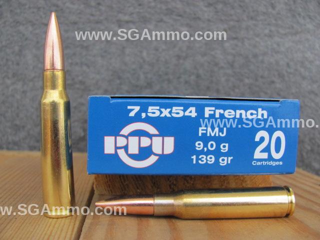 200 Round Case - 7.5x54 French Mas 139 Grain FMJ Prvi Partizan Ammo ...