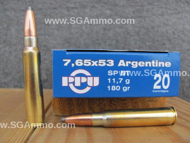 200 Round Case - 7.65x53 Argentine Mauser 180 Grain Soft Point Ammo by ...