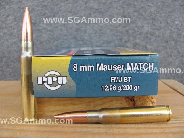 20 Round Box - 8mm Mauser Prvi Partizan 200 Grain FMJ Match Ammo - PPM8 ...