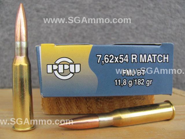 200 Round Case - 7.62x54R 182 Grain FMJ Match Prvi Partizan Ammo - PPM7 ...