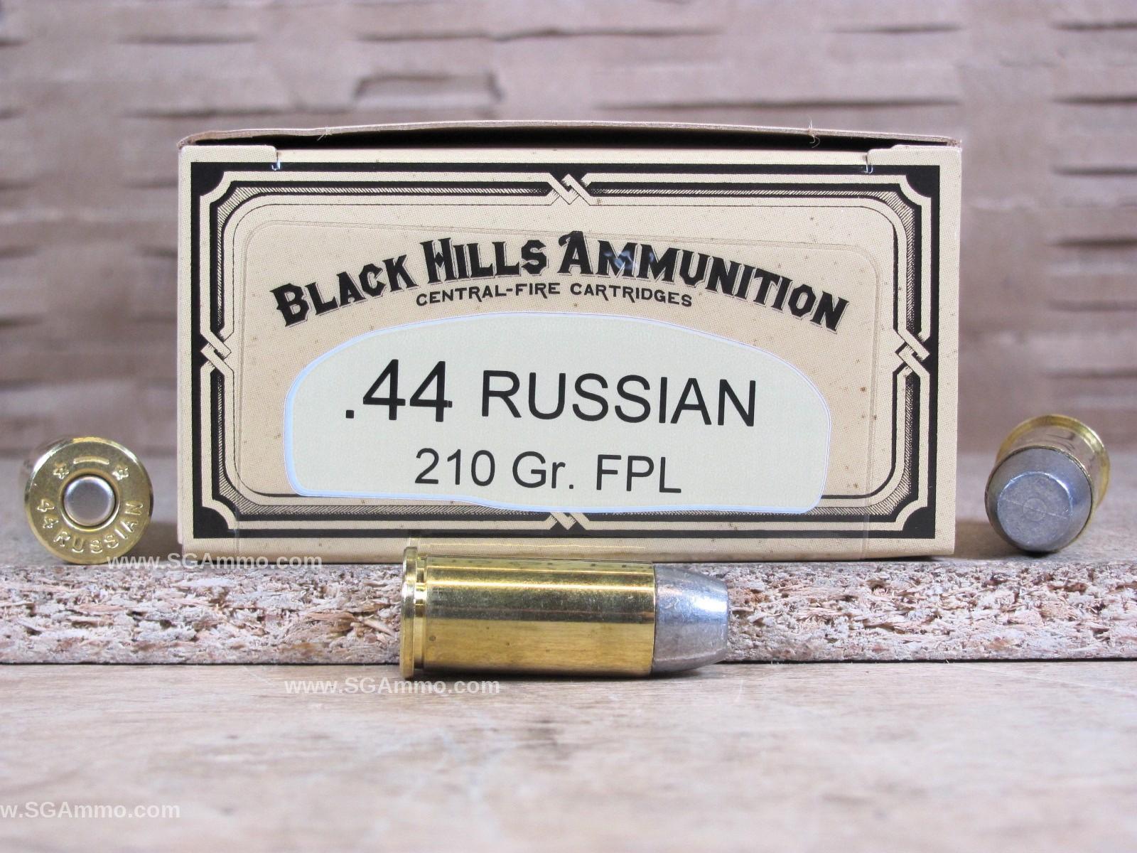 50 Round Box - 44 Russian 210 Grain FPL Black Hills Ammo - DCB44RUSN1 ...