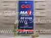 50 Round Box - CCI 22 Magnum Maxi-Mag 40 Grain Total Metal Jacket Ammo - 0023