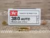 50 Round Box - 380 Auto / ACP Winchester 95 Grain FMJ Ammo - Q4206