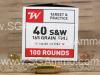 100 Round Box - 40 SW 165 Grain FMJ Winchester Ammo - USA40SWVP