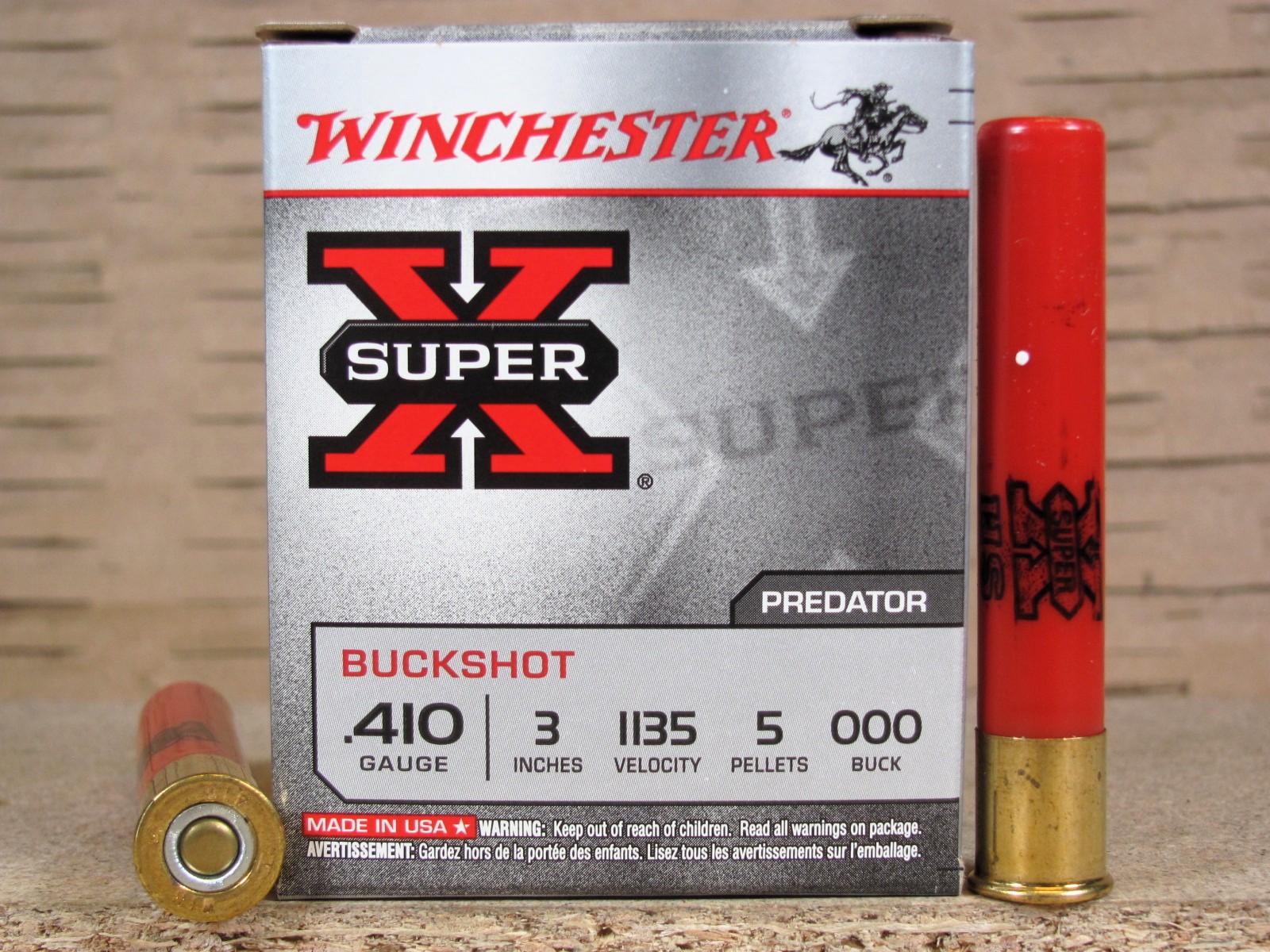 5 Round Box - 410 Gauge 3 inch 5 Pellet 000 Buck Winchester Super X ...