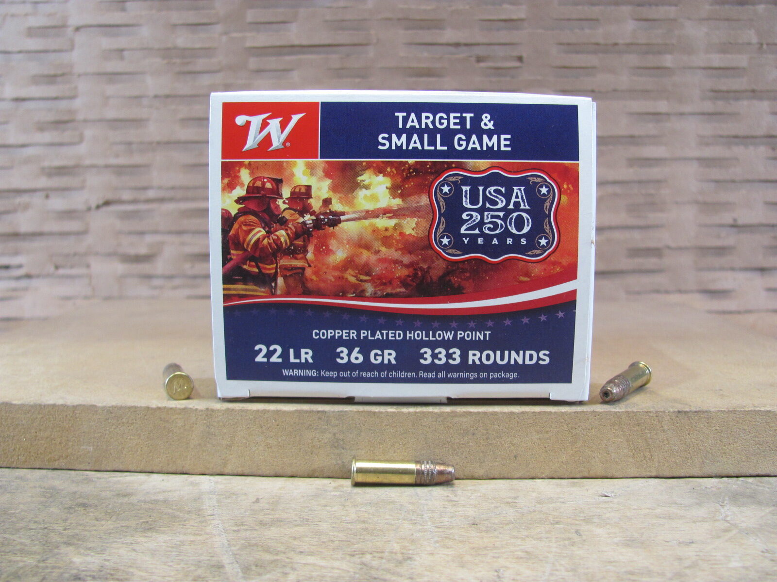 333 Round Brick – 22 LR Winchester 36 Grain Copper Hollow Point High Velocity Ammo – 22LR333HP
