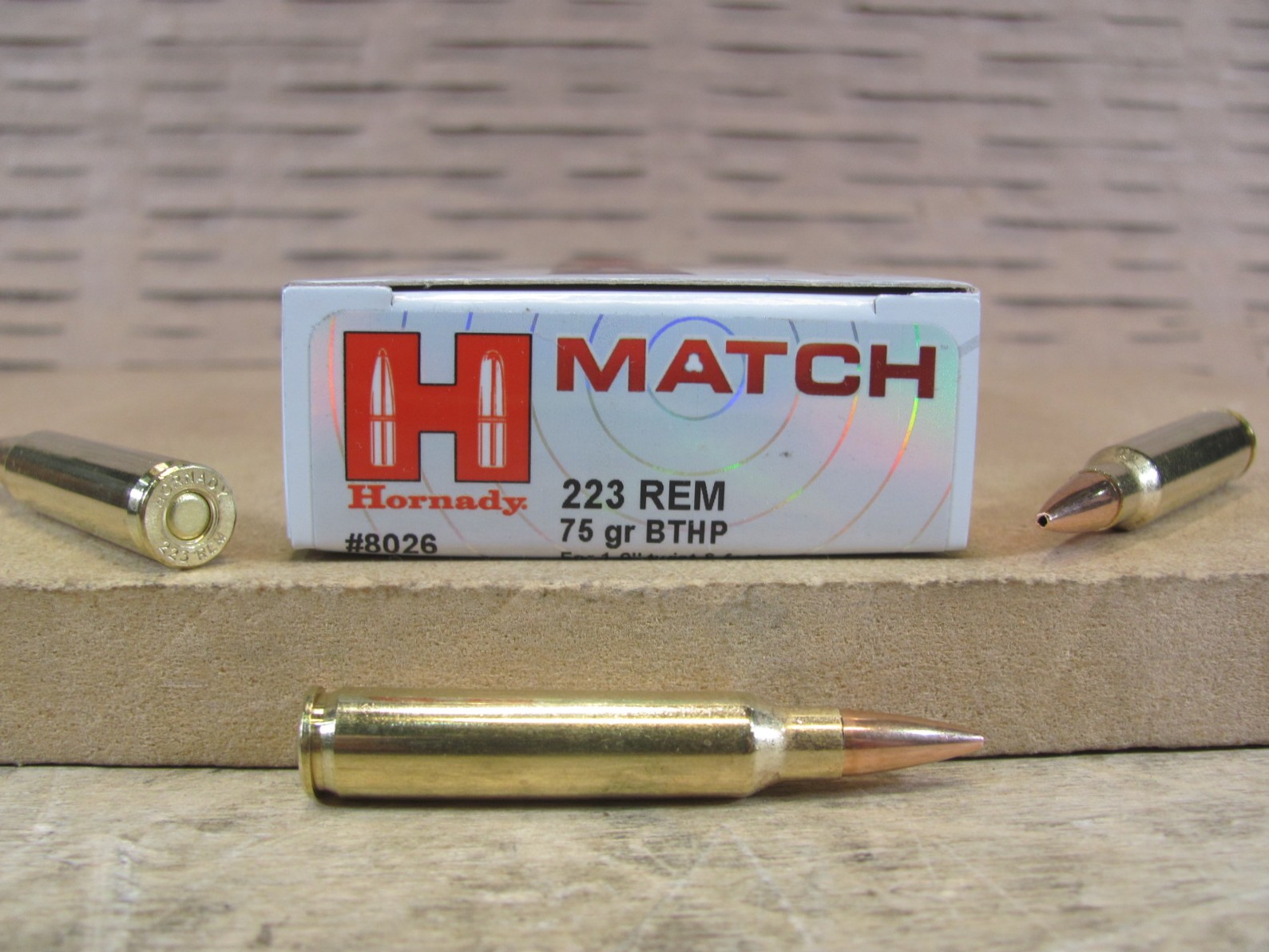 20 Round Box - 223 Rem 75 Grain BTHP Hollow Point Hornady Match Ammo - 8026