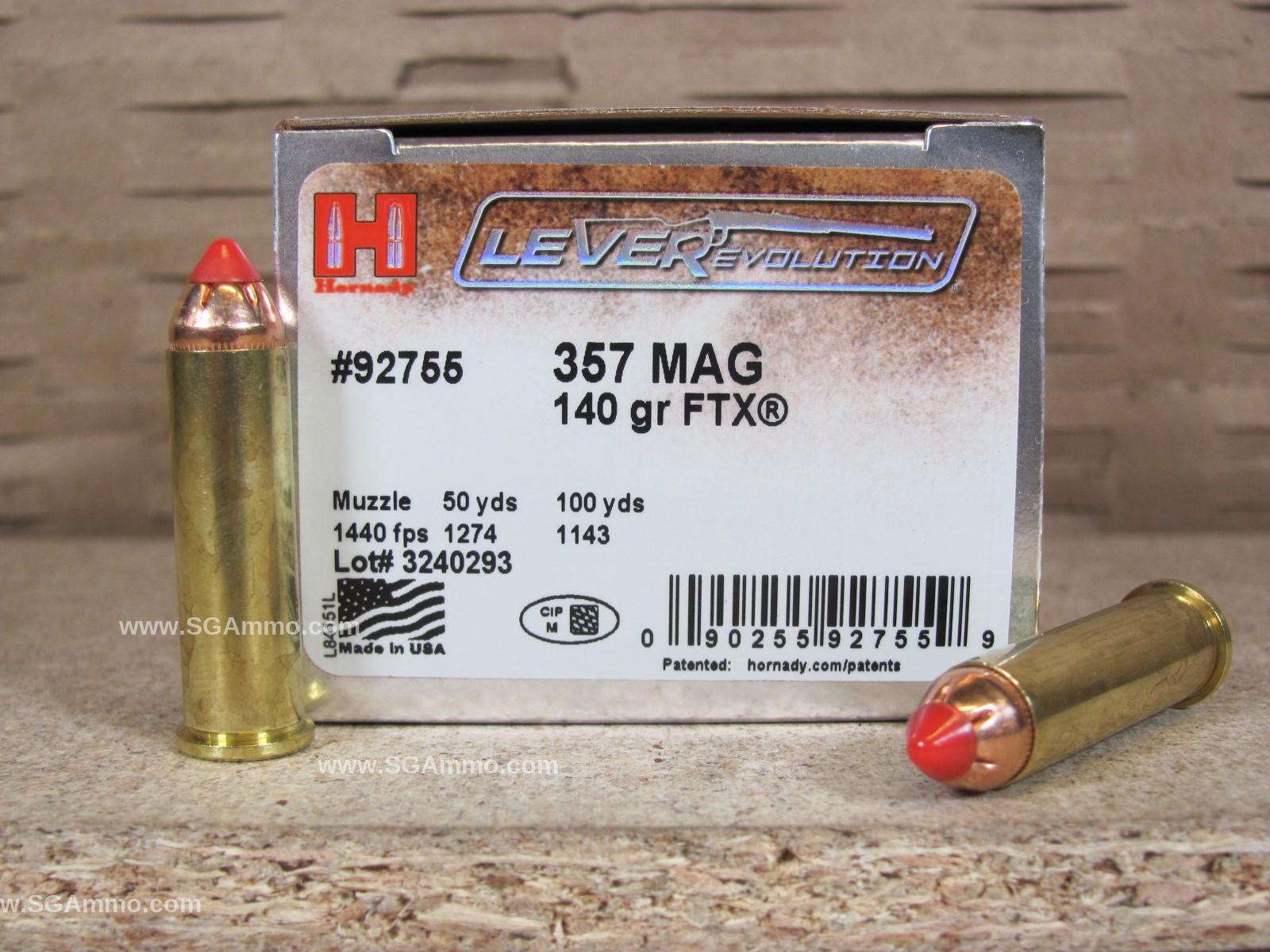 357 Magnum 140 Grain Hornady Lever Evolution Ammo - 92755
