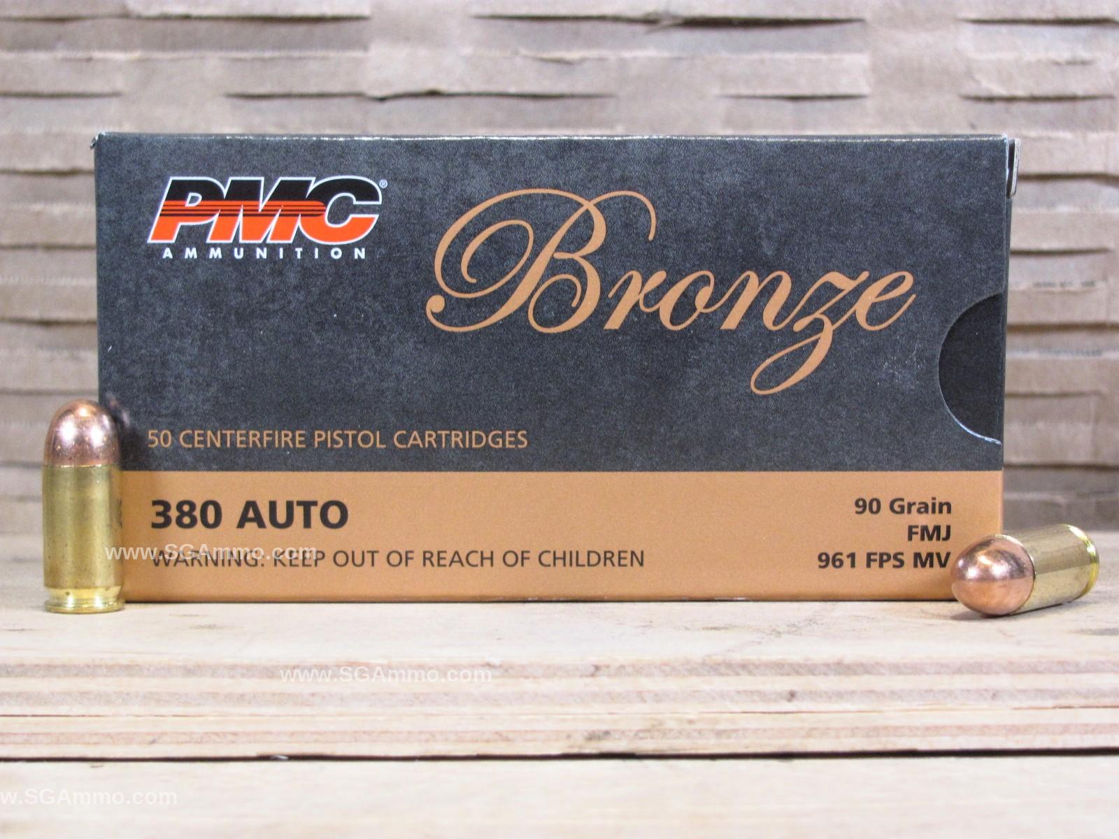 380 Auto PMC 90 Grain FMJ Ammo - 380A