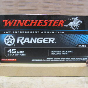 50 Round Box  - 45 Auto 230 Grain Bonded Hollow Point Winchester Ranger Ammo - RA45B