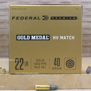 500 Round Brick - 22 Long Rifle Federal Premium HV Match Gold Medal 40 Grain Solid Ammo - 719