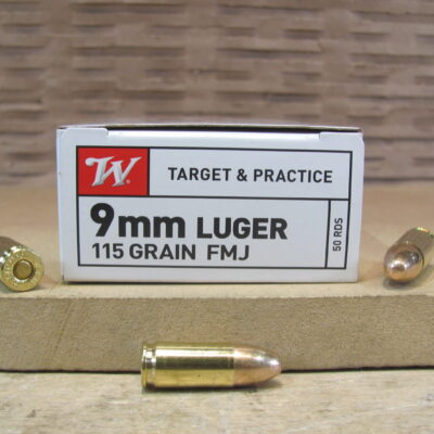 500 Round Case - 9mm Luger FMJ 115 Grain Winchester White Box Ammo - Q4172