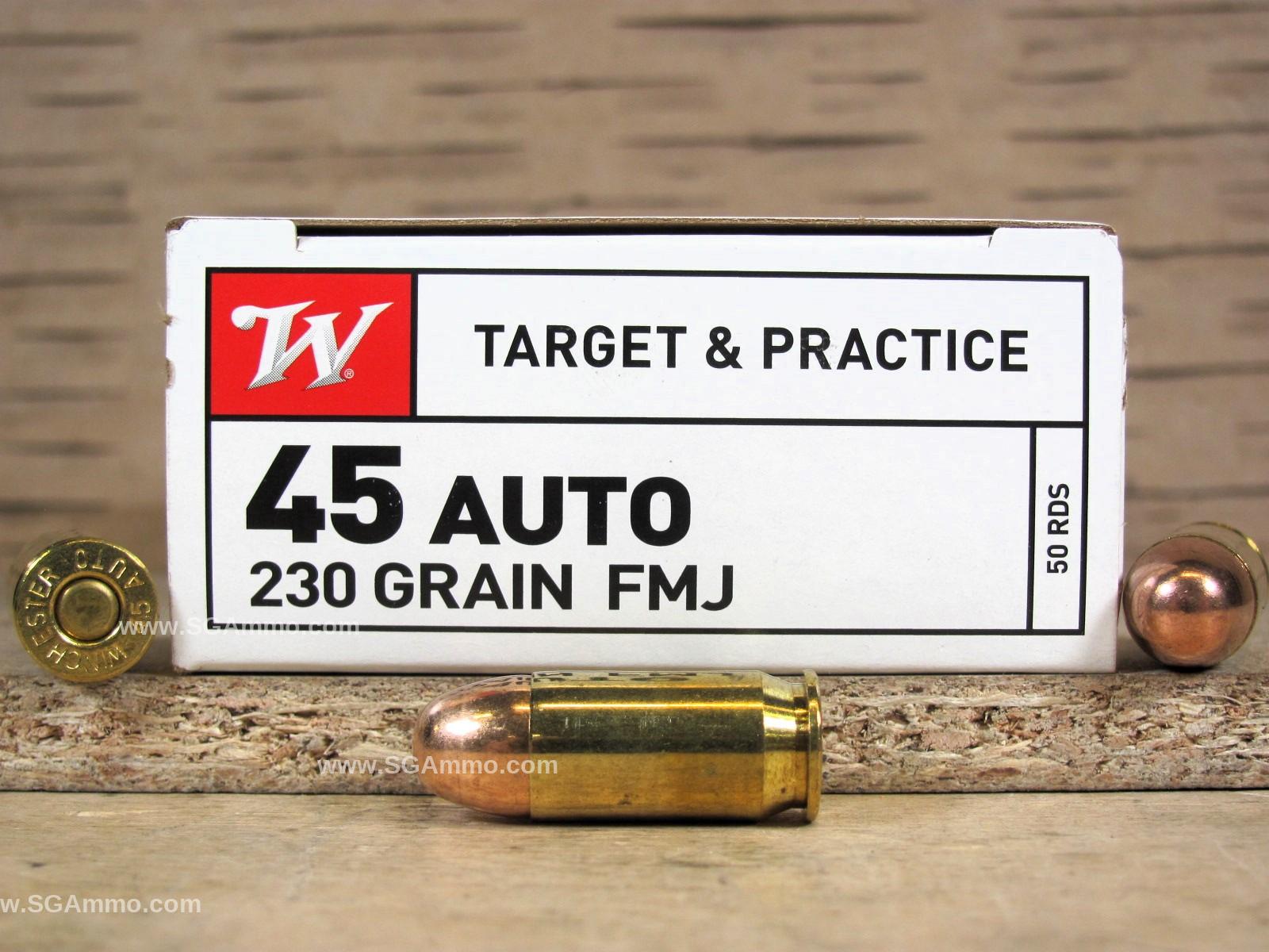 500 Round Case - 45 Auto / ACP Winchester 230 Grain FMJ Ammo - Q4170