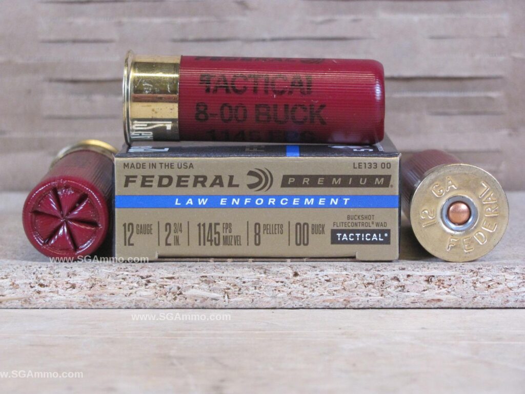 5 Round Box - 12 Gauge 2.75 Inch 8 Pellet 00 Buckshot Federal Flite-Control Ammo - LE13300 - Premium Ammo For Sale | In Stock | SG Ammo