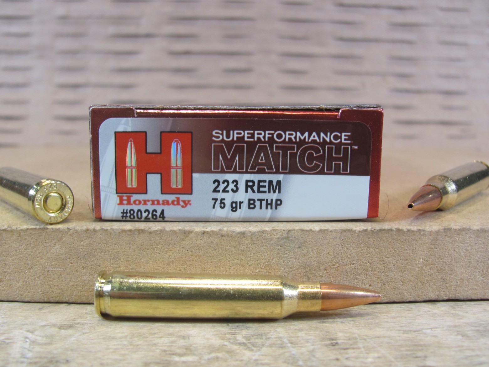 200 Round Case - 223 Rem Hornady Superformance 75 Grain BTHP Ammo - 80264