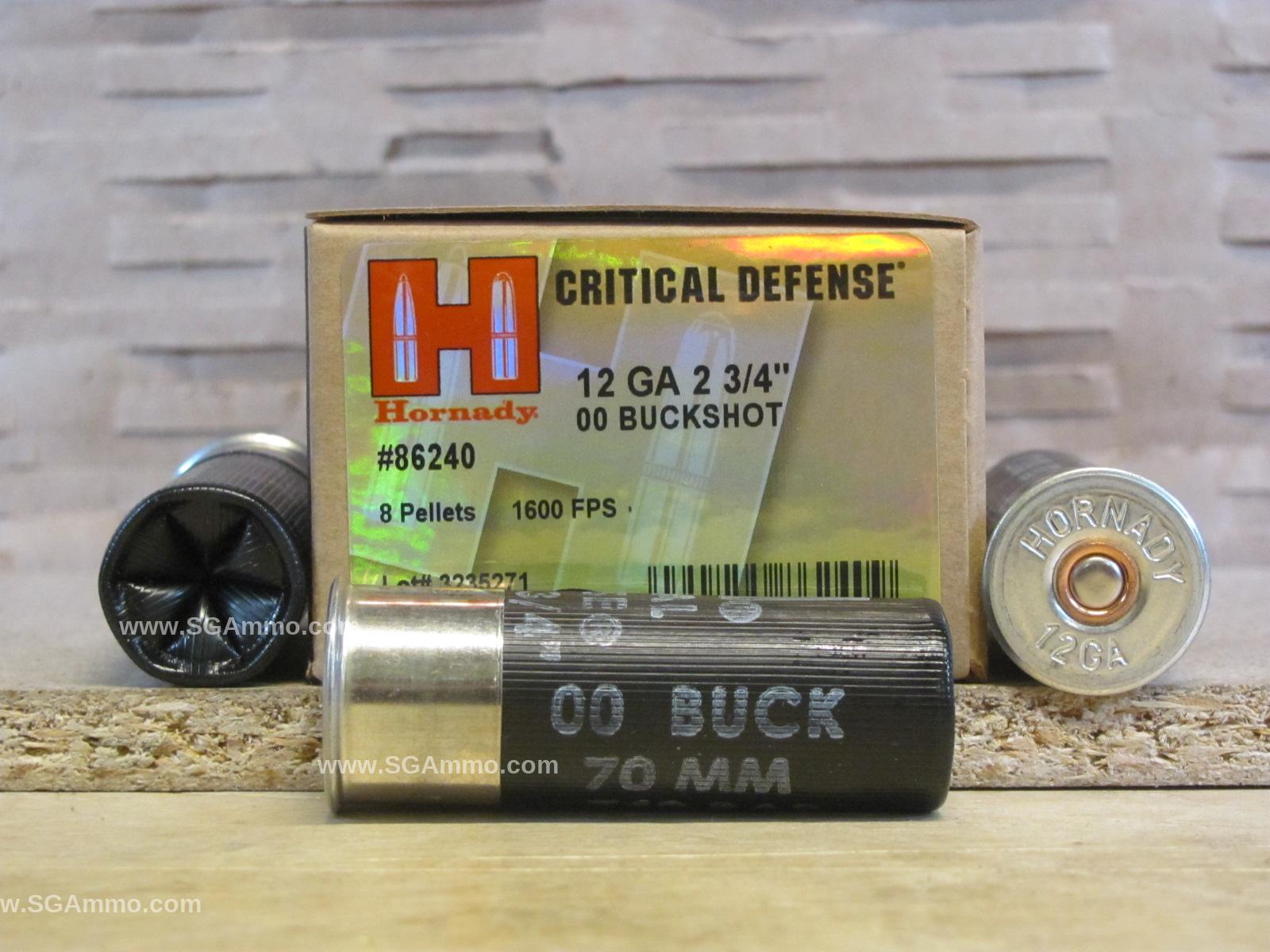 12 Gauge Hornady Critical Defense 00 Buckshot Ammo - 86240