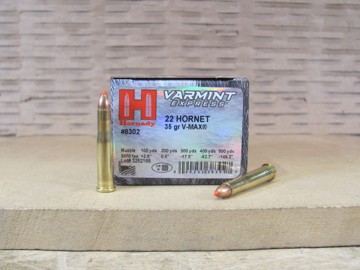 25 Round Box – 22 Hornet 35 Grain Hornady V-Max Ammo – 8302