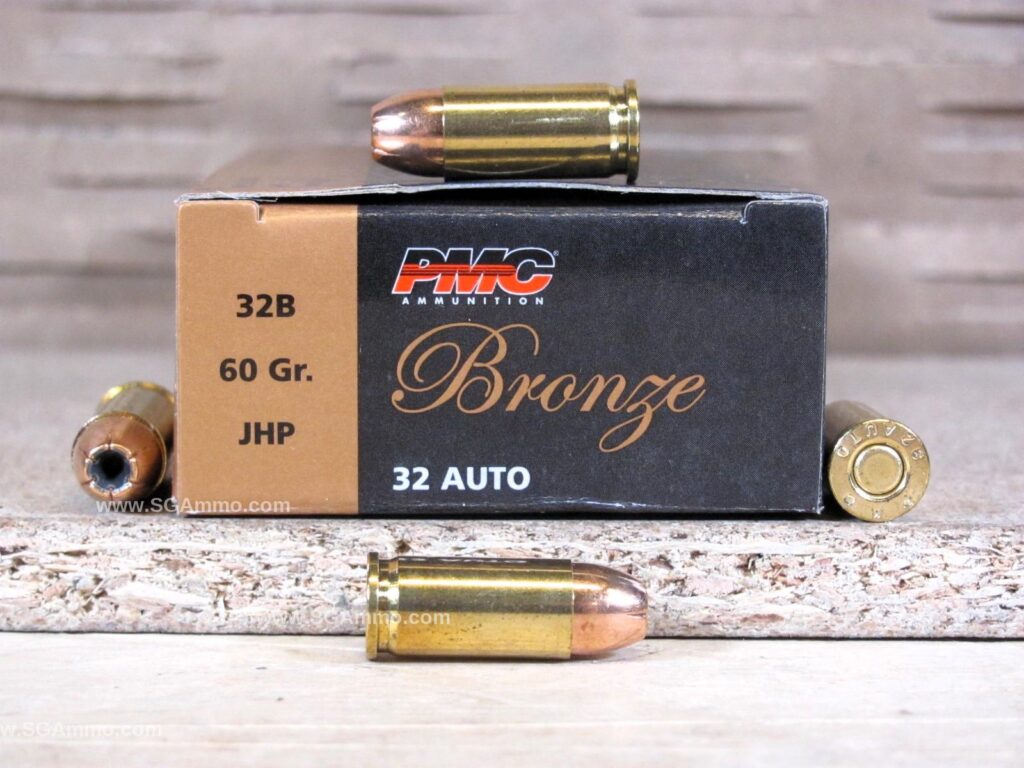 1000 Round Case – 32 Auto PMC 60 Grain Jacketed Hollow Point Ammo