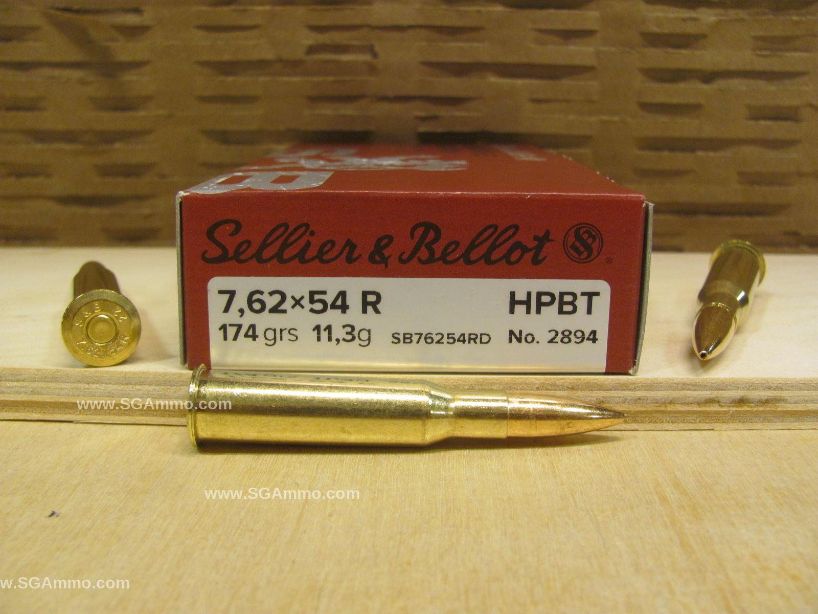 7.62x54R Sellier Bellot Match 174 Grain BTHP Ammo - SB76254RD