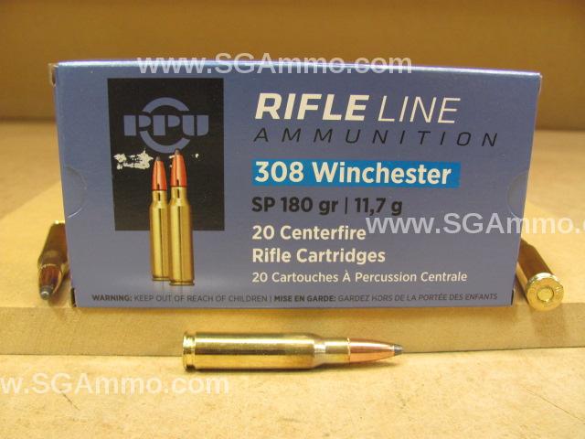 308 Win 180 Grain Prvi Partizan Soft Point Ammo - PP3083