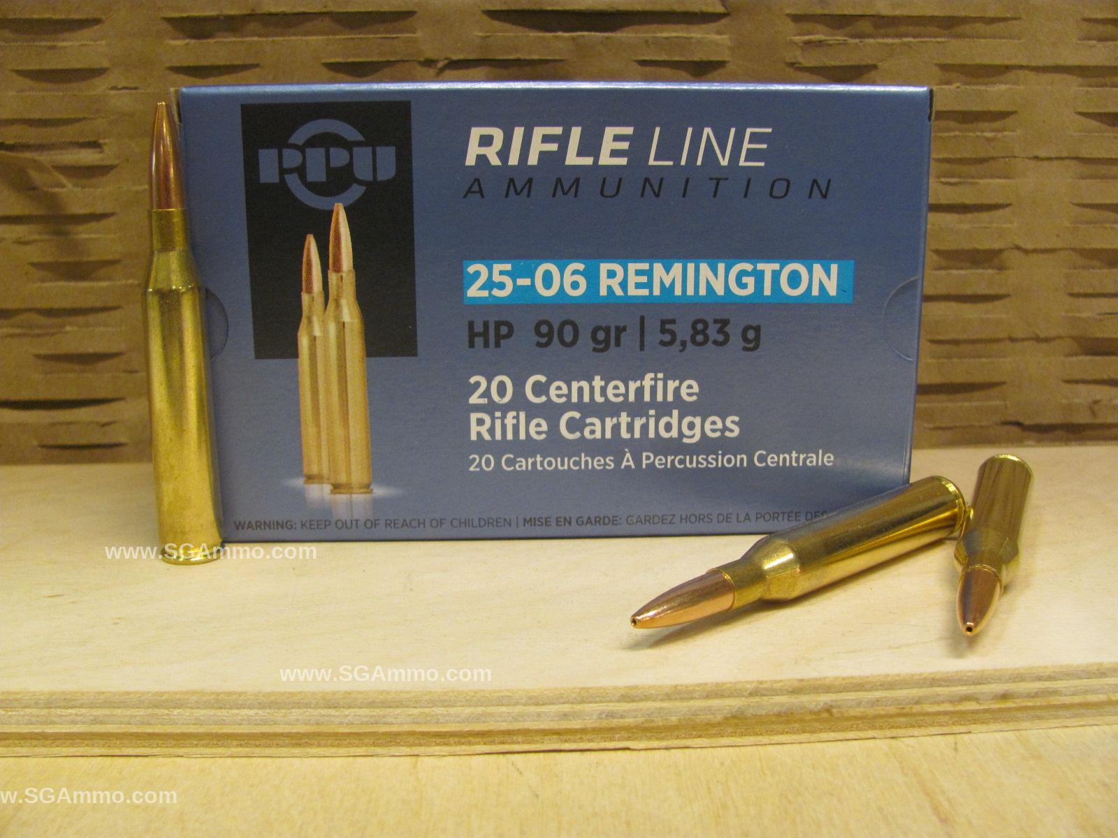 25-06 Rem 90 Grain Hollow Point Ammo Made by Prvi Partizan - PP2506H