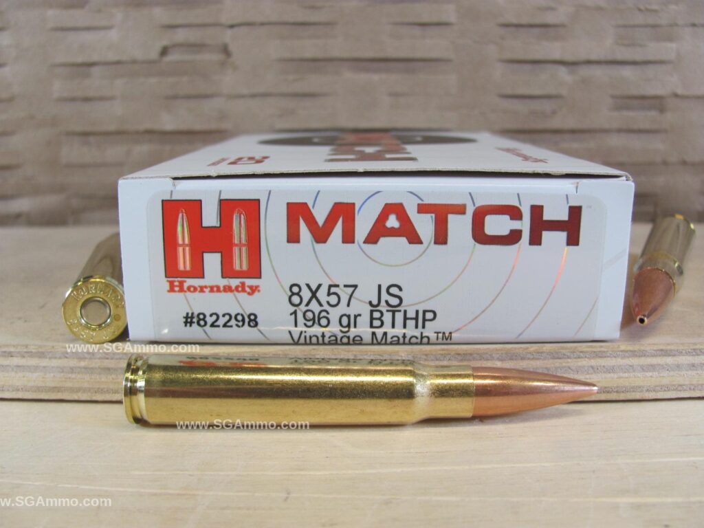 20 Round Box – 8mm Mauser Hornady Vintage Match 196 Grain BTHP