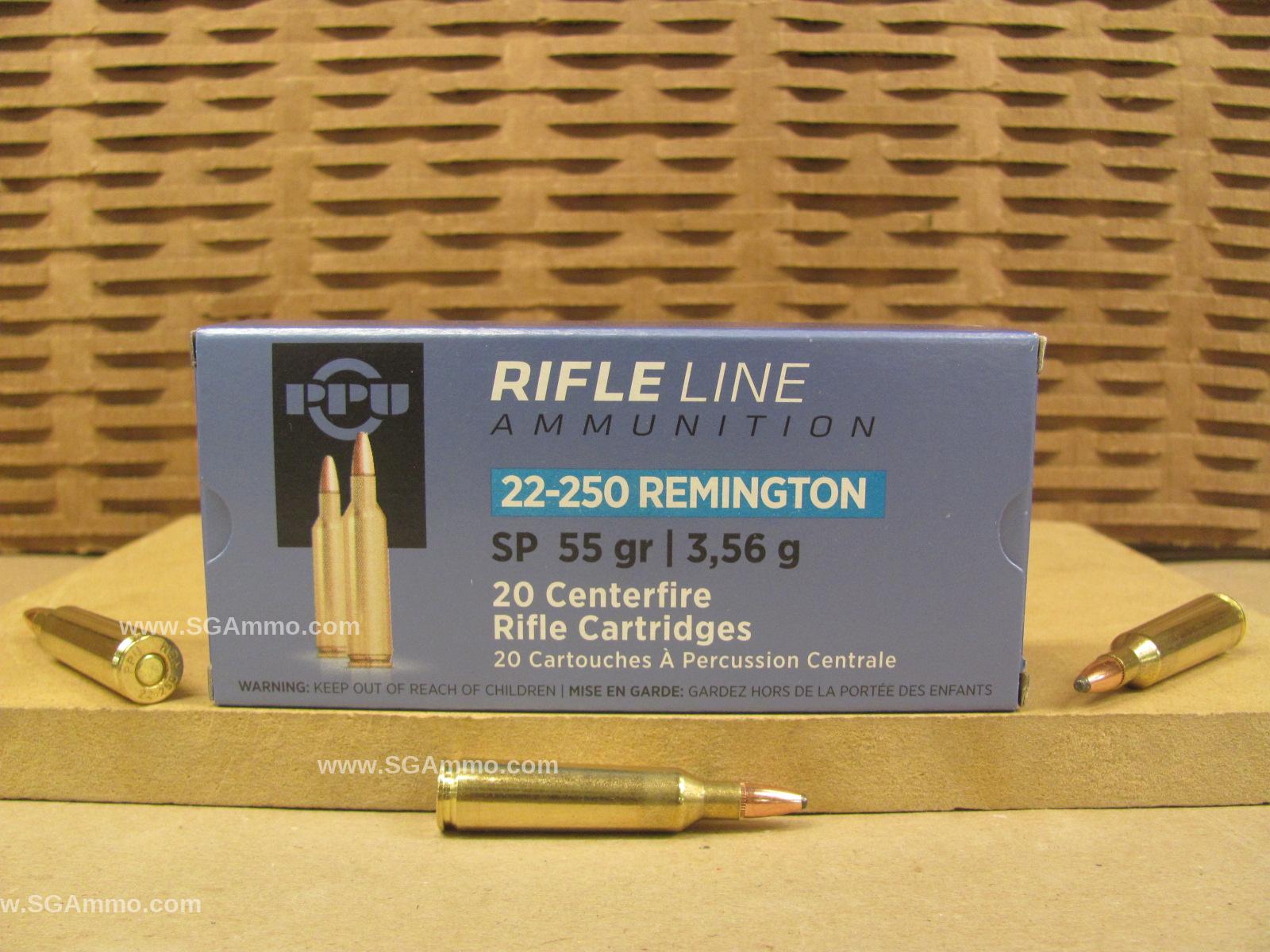 22-250 Rem Soft Point 55 Grain Prvi Partizan Ammo - PP22250