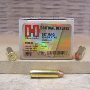 25 Round Box - 357 Magnum Hornady Critical Defense 125 Grain Hollow Point Ammo - 90500