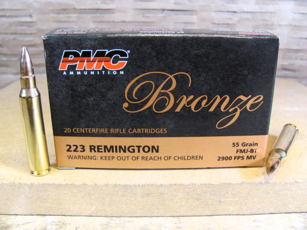 20 Round Box – 223 Rem PMC Bronze 55 Grain FMJ Ammo – 223A
