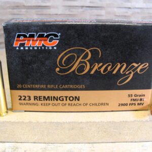 1000 Round Case - 223 Rem PMC 55 Grain FMJ-BT Brass Case Ammo - 223A