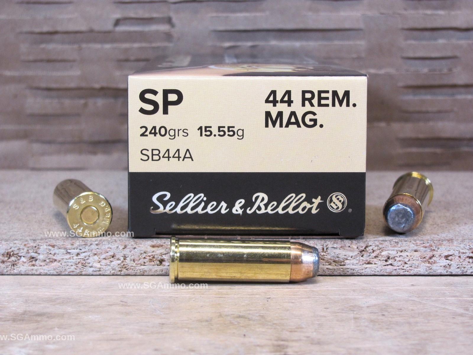 44 Magnum Sellier Bellot 240 Grain JSP Soft Point Ammo - SB44A
