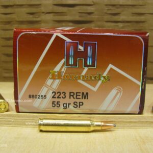 223 Rem Soft Point 55 Grain Brass Case Hornady Ammo - 80255