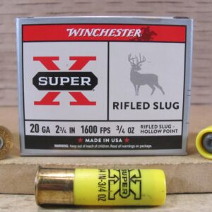 5 Round Box - 20 Gauge 2.75 Inch Winchester Rifled Slug 3/4 Oz 1600 fps Ammo - X20RSM5