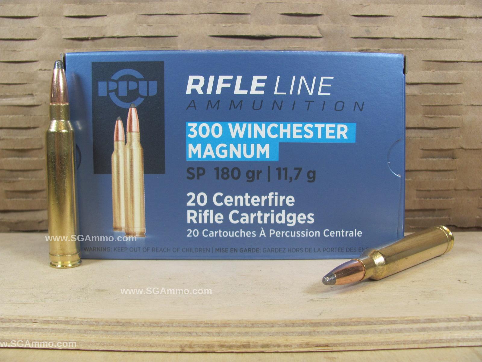 300 Winchester Magnum 180 Grain Soft Point Ammo by Prvi Parizan - PP3003