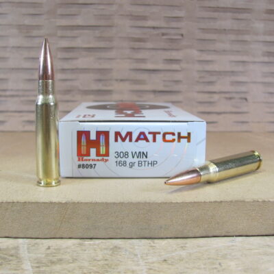200 Round Case - 308 Win 168 Grain BT Hollow Point Hornady Match Ammo 8097