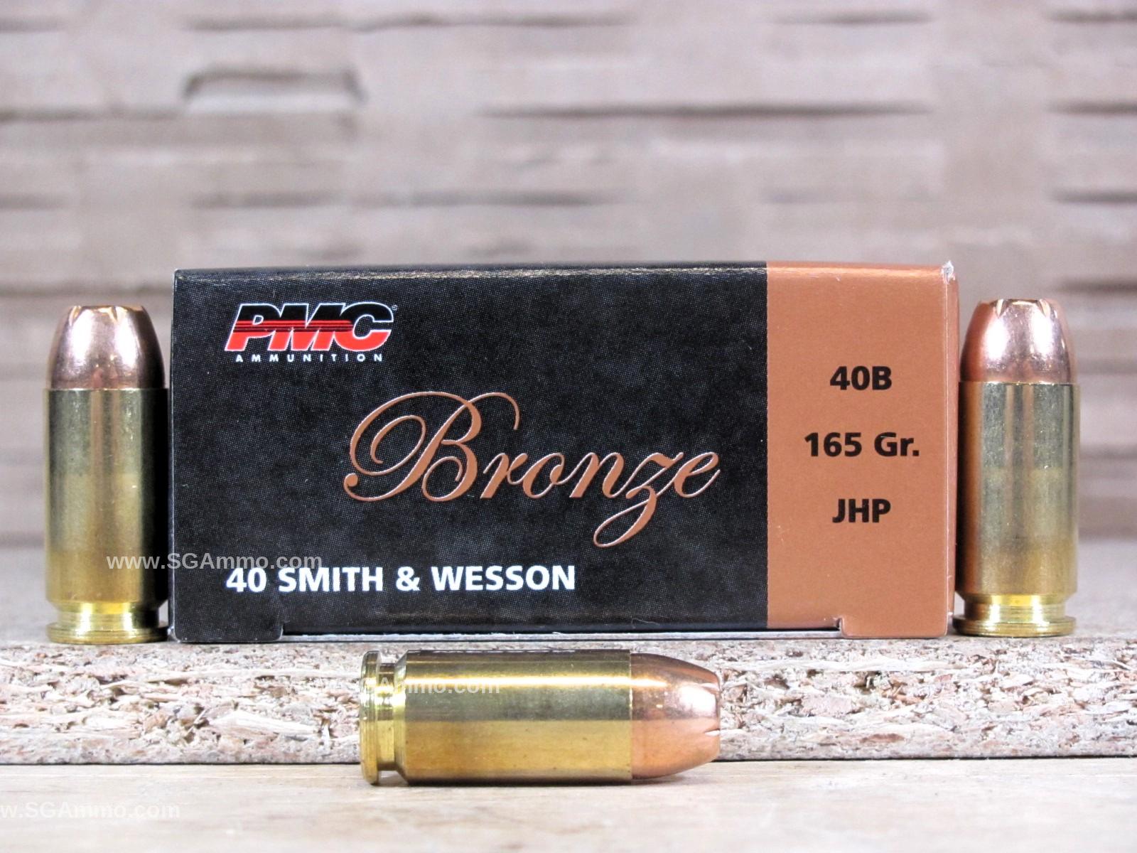 40 Cal 165 Grain Jacketed Hollow Point Ammo by PMC – 40B