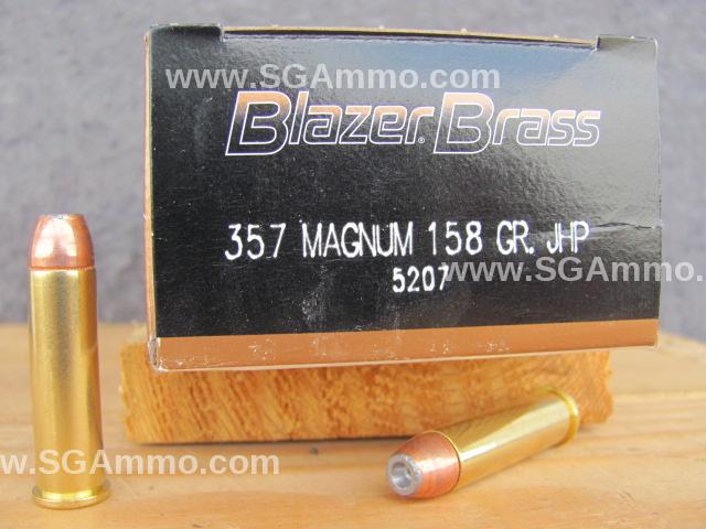 357 Magnum 158 Grain JHP Hollow Point CCI Brass Blazer Ammo - 5207