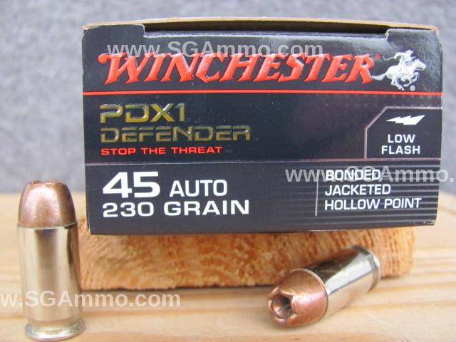 45 Auto 230 Grain Bonded PDX1 Hollow Point Ammo - S45PDB