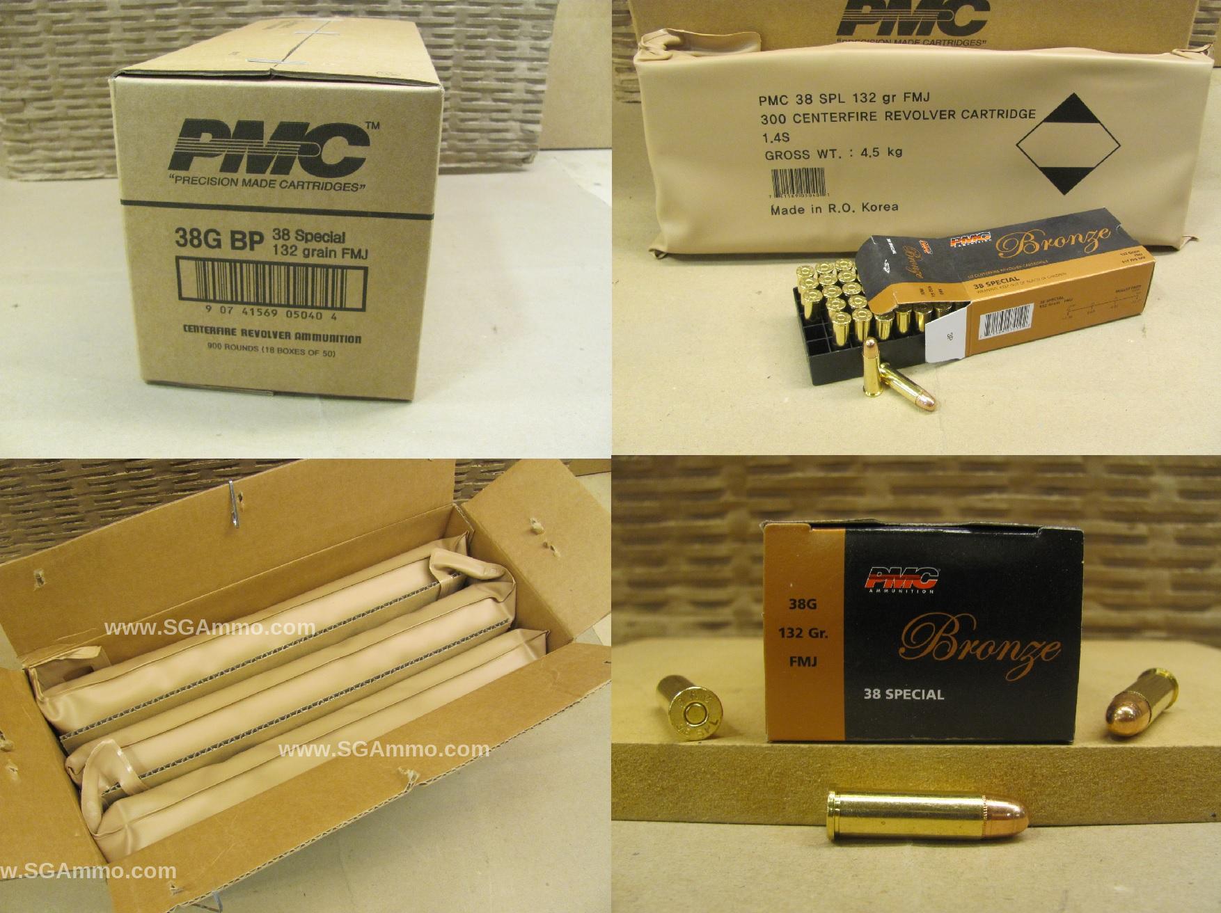 38 Special 132 Grain FMJ PMC Ammo - 38GBP