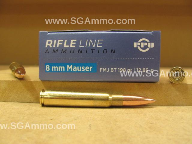 8mm Mauser FMJ 198 Grain Prvi Partizan Ammo PP8F