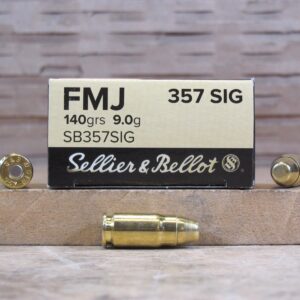 50 Round Box - 357 Sig 140 Grain FMJ Ammo by Sellier Bellot -SB357SIG - READ DESCRIPTION NOTICE
