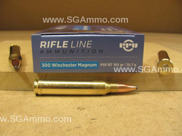 300 Winchester Magnum 165 Grain Pointed Soft Point Ammo by Prvi Partizan - PP3002
