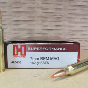20 Round Box - 7mm Remington Magnum 162 Grain SST Hornady Superformance Ammo - 80633
