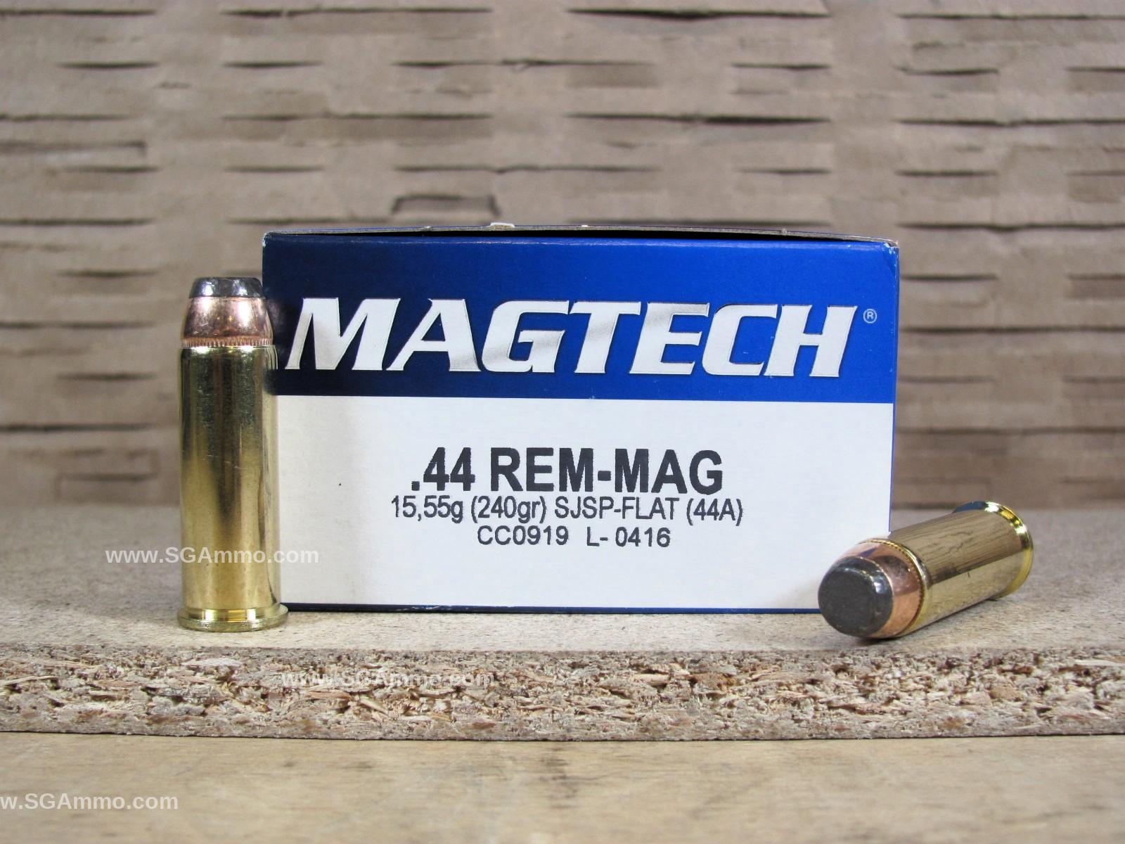 50 Round Box - 44 Magnum 240 Grain Jacketed Soft Point Magtech Ammo - 44A