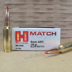 200 Round Case - 6mm ARC 108 Grain ELD Match Hornady Ammo - 81608