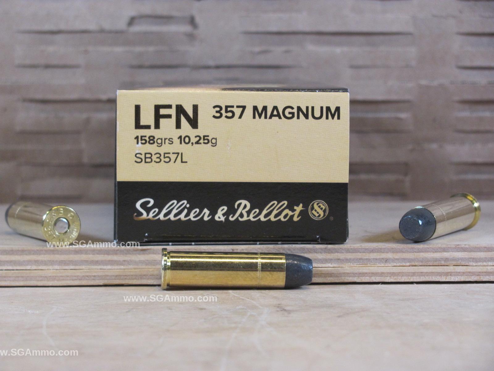 357 Magnum 158 Grain LFN Lead Bullet Ammo by Sellier Bellot - SB357L