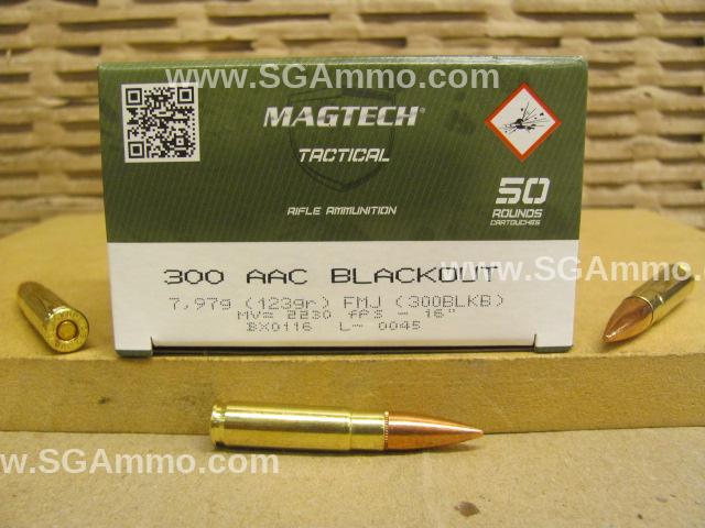 300 Blackout 123 Grain FMJ Magtech Ammo - 300BLKB