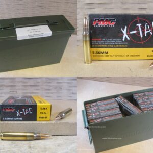 500 Round Can - 5.56 PMC X-TAC XP193 55 Grain FMJ M193 Ammunition - 556X - Packed in M19A1 Canister