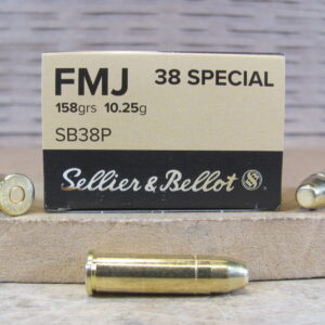 50 Round Box - 38 Special FMJ 158 Grain Sellier Bellot Ammo - SB38P