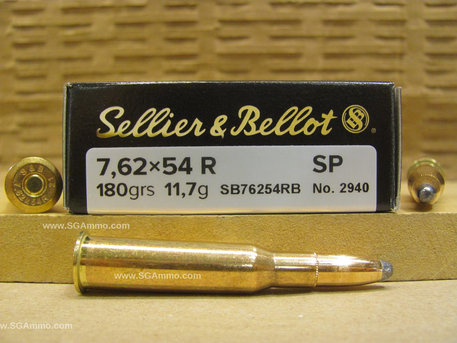 7.62x54R 180 Grain Soft Point Ammo by Sellier Bellot - SB76254RB